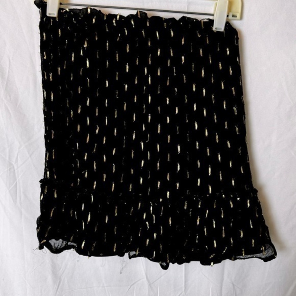 Angie Black and Gold Shimmer Mini Skirt Size M